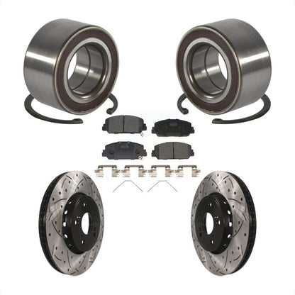 Wheel Bearing Coat Drill Slot Brake Rotor Pads Front Kit For 2013-2018 Acura RDX