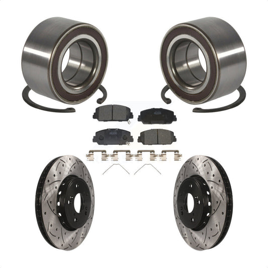 Wheel Bearing Coat Drill Slot Brake Rotor Pads Front Kit For 2013-2018 Acura RDX