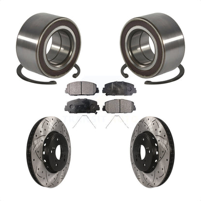 Wheel Bearing Coat Drill Slot Brake Rotor Pads Front Kit For 2013-2018 Acura RDX