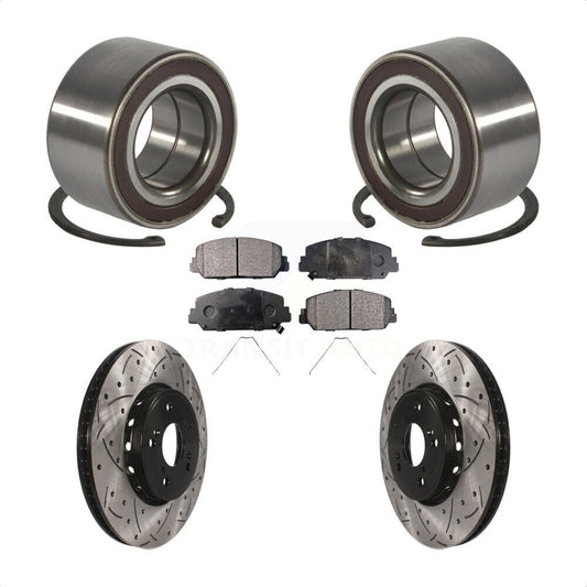 Wheel Bearing Coat Drill Slot Brake Rotor Pads Front Kit For 2013-2018 Acura RDX