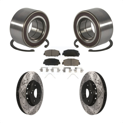 Wheel Bearing Coat Drill Slot Brake Rotor Pads Front Kit For 2013-2018 Acura RDX