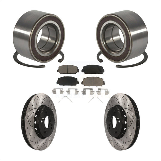 Wheel Bearing Coat Drill Slot Brake Rotor Pads Front Kit For 2013-2018 Acura RDX