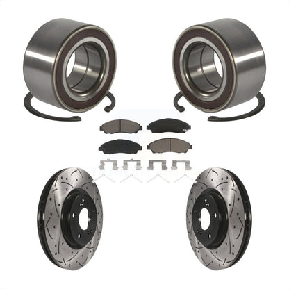 Wheel Bearing Coated Drilled Slotted Brake Rotor And Pad Front Kit For Acura RLX