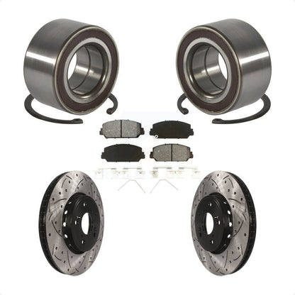 Wheel Bearing Coat Drill Slot Brake Rotor Pads Front Kit For 2013-2018 Acura RDX