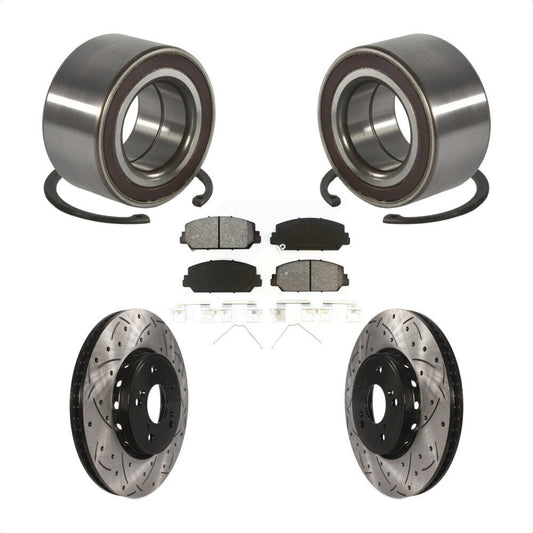 Wheel Bearing Coat Drill Slot Brake Rotor Pads Front Kit For 2013-2018 Acura RDX