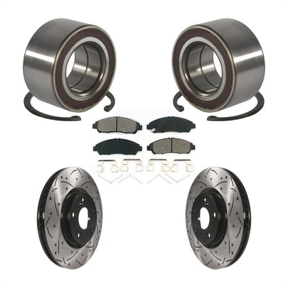 Wheel Bearing Coated Drilled Slotted Brake Rotor And Pad Front Kit For Acura RLX