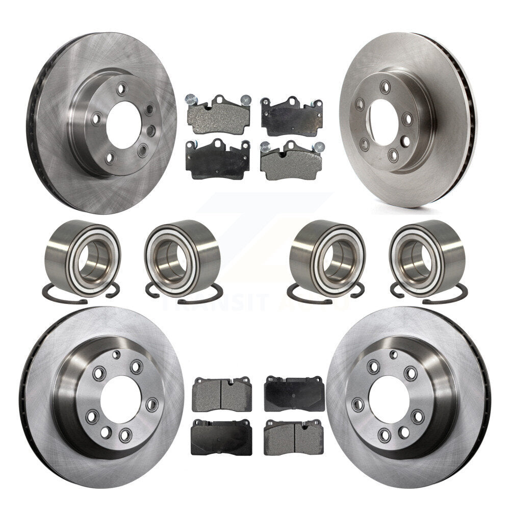 Bearings Disc Brake Rotors And Pads Front Rear Kit (10Pc) For Volkswagen Touareg