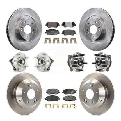 Hub Bearing Disc Brake Rotor & Pad Front Rear Kit (10Pc) For Hyundai Santa Fe XL
