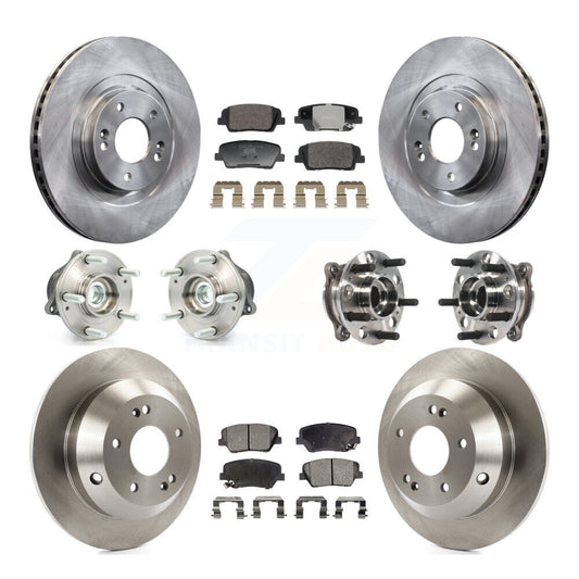 Hub Bearing Brake Rotor And Pad Front Rear Kit (10Pc) For Hyundai Santa Fe Sport