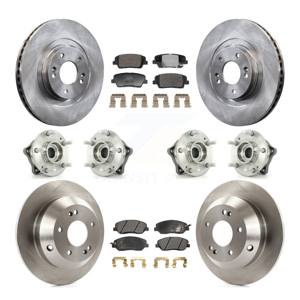 Hub Bearing Disc Brake Rotor & Pad Front Rear Kit (10Pc) For Hyundai Santa Fe XL