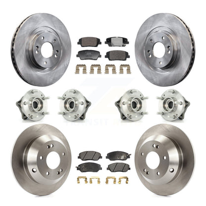 Hub Bearing Disc Brake Rotor & Pad Front Rear Kit (10Pc) For Hyundai Santa Fe XL