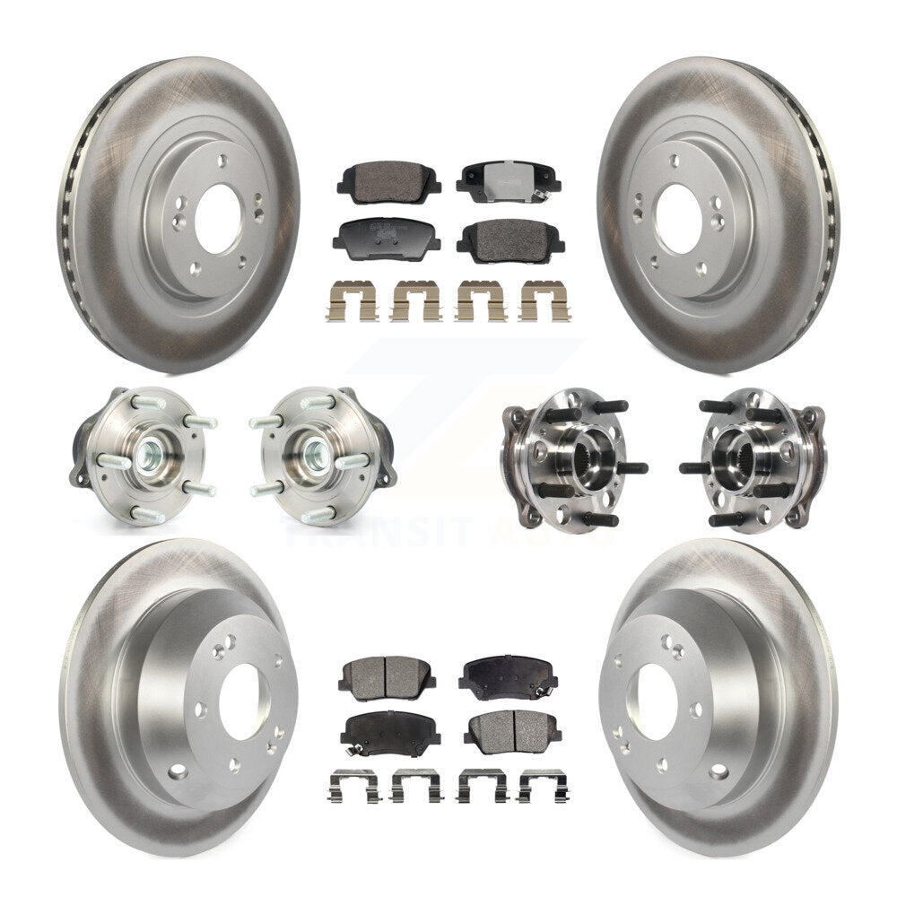 Hub Bearing Coated Brake Rotor And Pad Front Rear Kit For Hyundai Santa Fe Sport