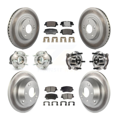 Hub Bearing Coated Brake Rotor And Pad Front Rear Kit For Hyundai Santa Fe Sport