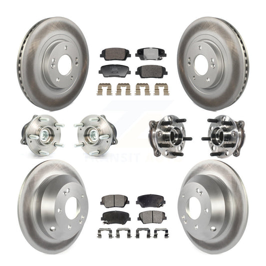 Hub Bearing Coated Brake Rotor And Pad Front Rear Kit For Hyundai Santa Fe Sport