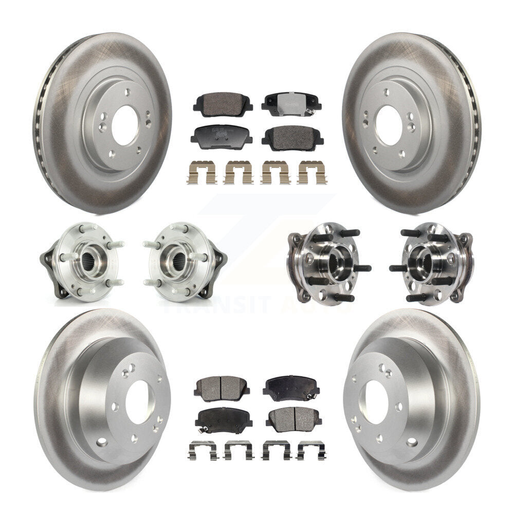 Hub Bearing Coated Brake Rotor And Pad Front Rear Kit For Hyundai Santa Fe Sport
