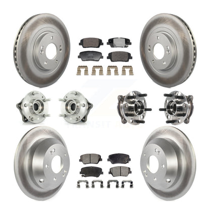 Hub Bearing Coated Brake Rotor And Pad Front Rear Kit For Hyundai Santa Fe Sport