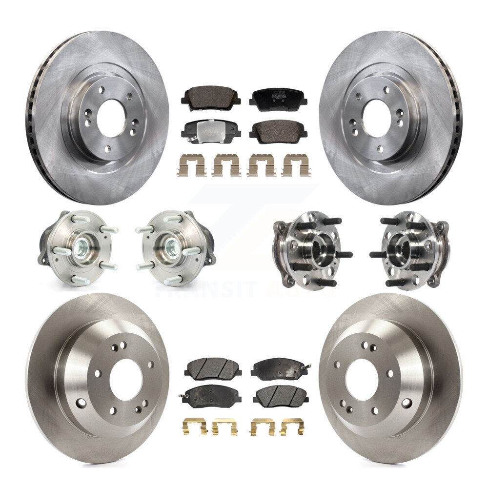 Hub Bearing Disc Brake Rotor & Pad Front Rear Kit (10Pc) For Hyundai Santa Fe XL