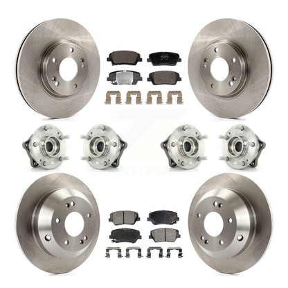 Hub Bearing Brake Rotor & Pad Front Rear Kit (10Pc) For Hyundai Santa Fe Kia AWD