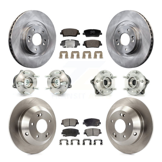 Hub Bearing Brake Rotor Pad Front Rear Kit (10Pc) For Hyundai Santa Fe Sport Kia