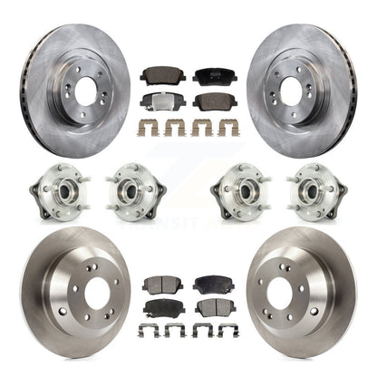 Hub Bearing Brake Rotor Pad Front Rear Kit (10Pc) For Hyundai Santa Fe Sport Kia