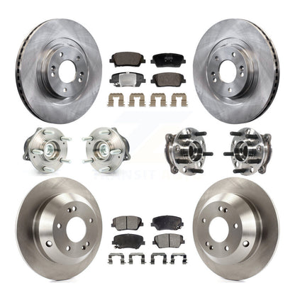 Hub Bearing Brake Rotor And Pad Front Rear Kit (10Pc) For Hyundai Santa Fe Sport