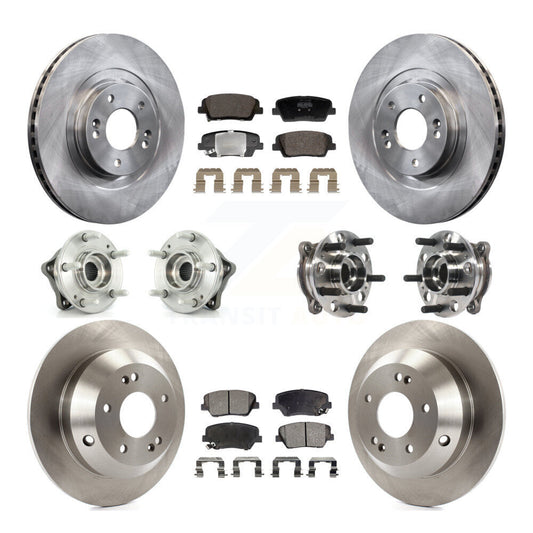 Hub Bearing Brake Rotor And Pad Front Rear Kit (10Pc) For Hyundai Santa Fe Sport