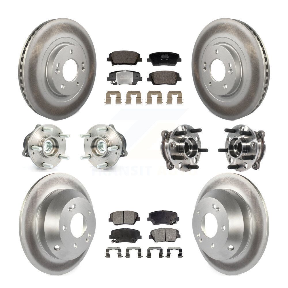 Hub Bearing Coated Brake Rotor And Pad Front Rear Kit For Hyundai Santa Fe Sport