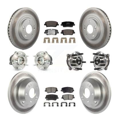 Hub Bearing Coated Brake Rotor And Pad Front Rear Kit For Hyundai Santa Fe Sport