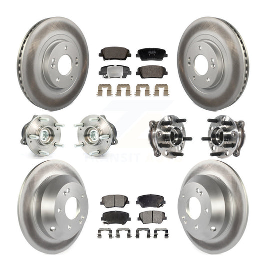 Hub Bearing Coated Brake Rotor And Pad Front Rear Kit For Hyundai Santa Fe Sport