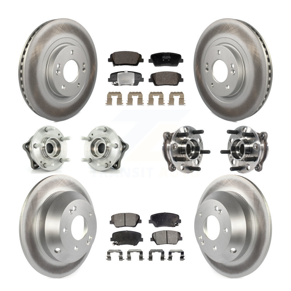Hub Bearing Coated Brake Rotor And Pad Front Rear Kit For Hyundai Santa Fe Sport