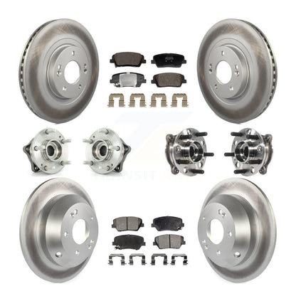 Hub Bearing Coated Brake Rotor And Pad Front Rear Kit For Hyundai Santa Fe Sport