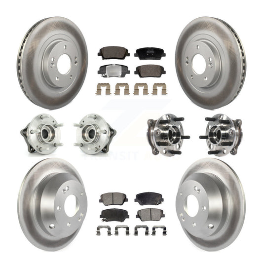 Hub Bearing Coated Brake Rotor And Pad Front Rear Kit For Hyundai Santa Fe Sport