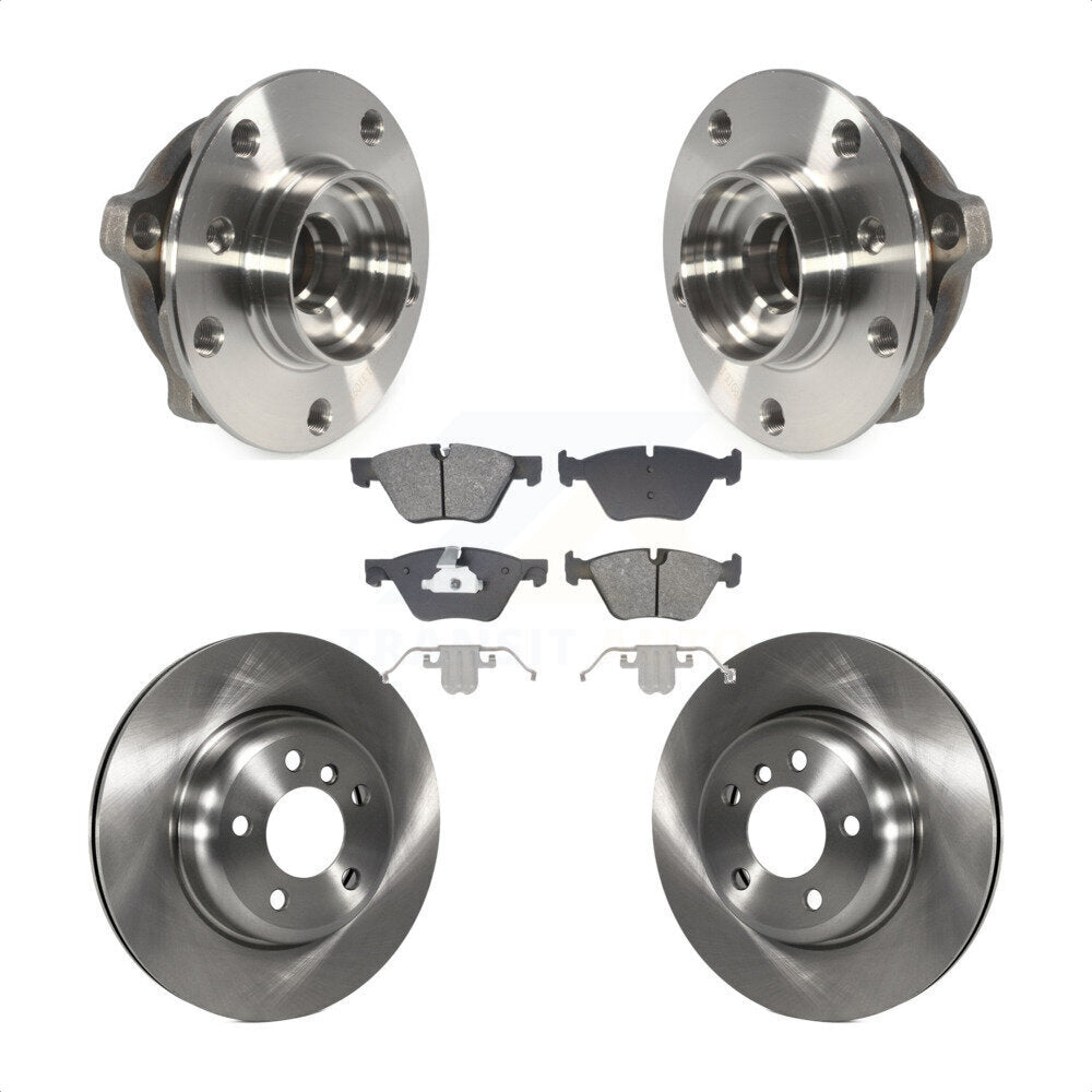 Hub Bearing Assembly Disc Brake Rotors And Pads Front Kit For BMW 528i xDrive