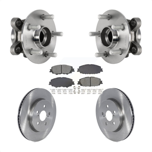 Hub Bearing Assembly Brake Rotor & Pads Front Kit For Toyota Corolla Prius Prime