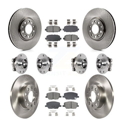 Hub Bearing Disc Brake Rotor And Pads Front Rear Kit (10Pc) For Jeep Compass AWD
