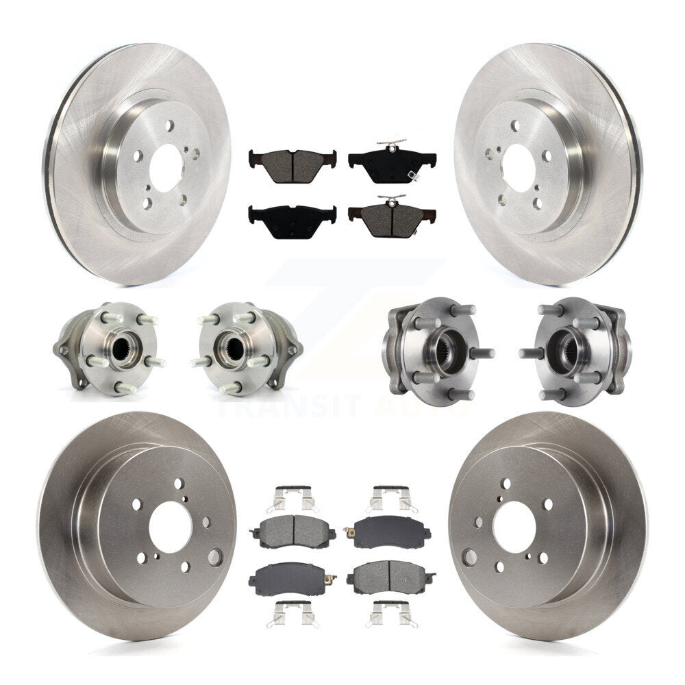 Hub Bearing Disc Brake Rotor And Pads Front Rear Kit (10Pc) For Subaru Crosstrek