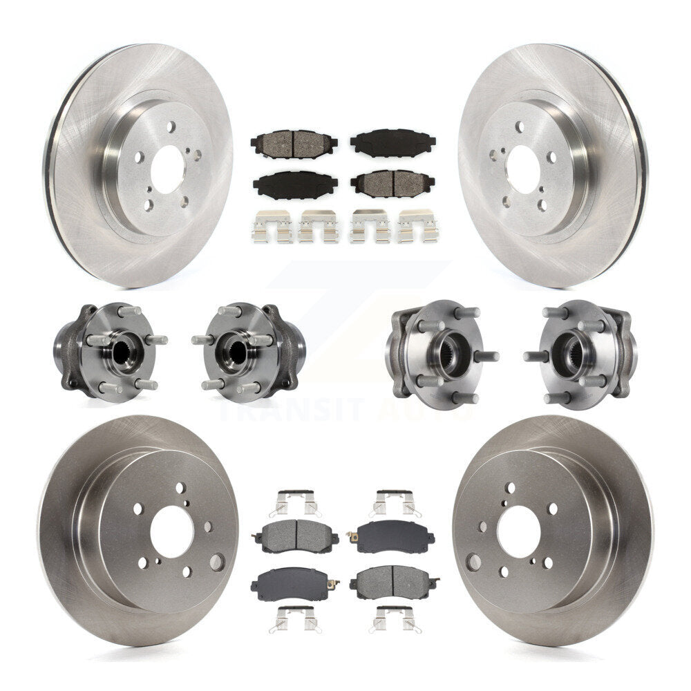 Hub Bearing Brake Rotor & Pad Front Rear Kit (10Pc) For Subaru Crosstrek Impreza
