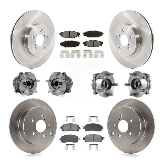 Hub Bearing Brake Rotor & Pad Front Rear Kit (10Pc) For Subaru Crosstrek Impreza