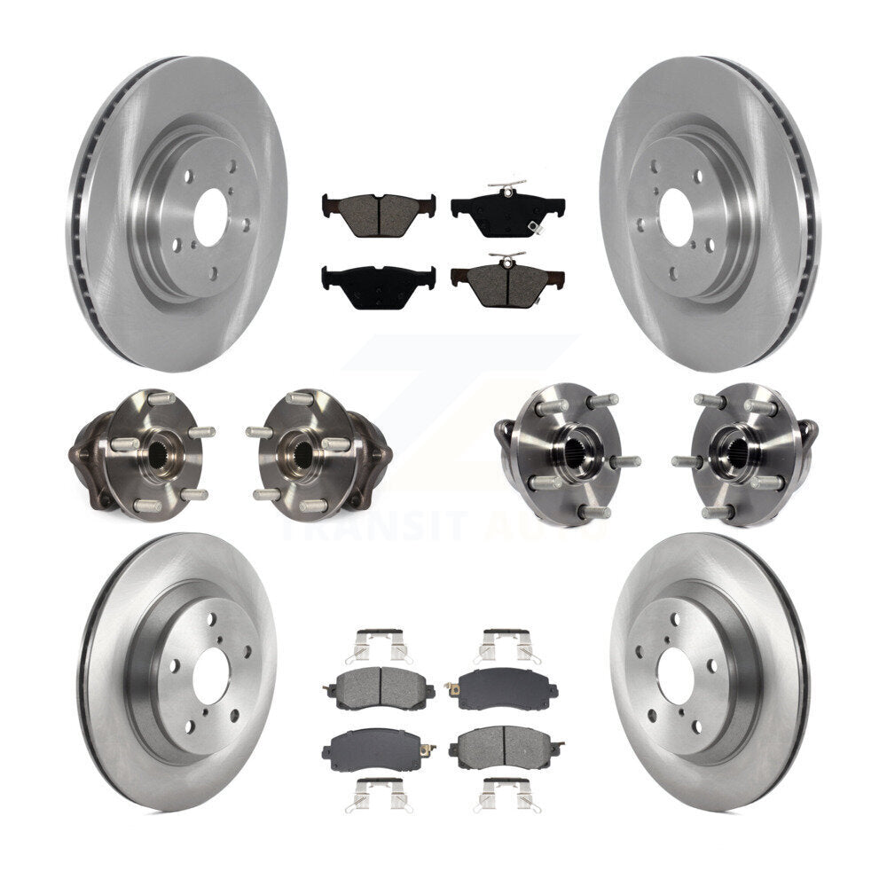Hub Bearing Disc Brake Rotors And Pads Front Rear Kit (10Pc) For Subaru Forester
