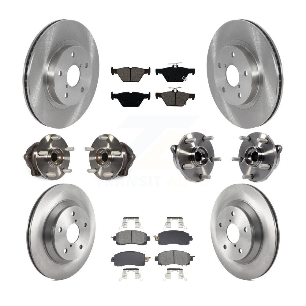 Hub Bearing Disc Brake Rotors And Pads Front Rear Kit (10Pc) For Subaru Forester