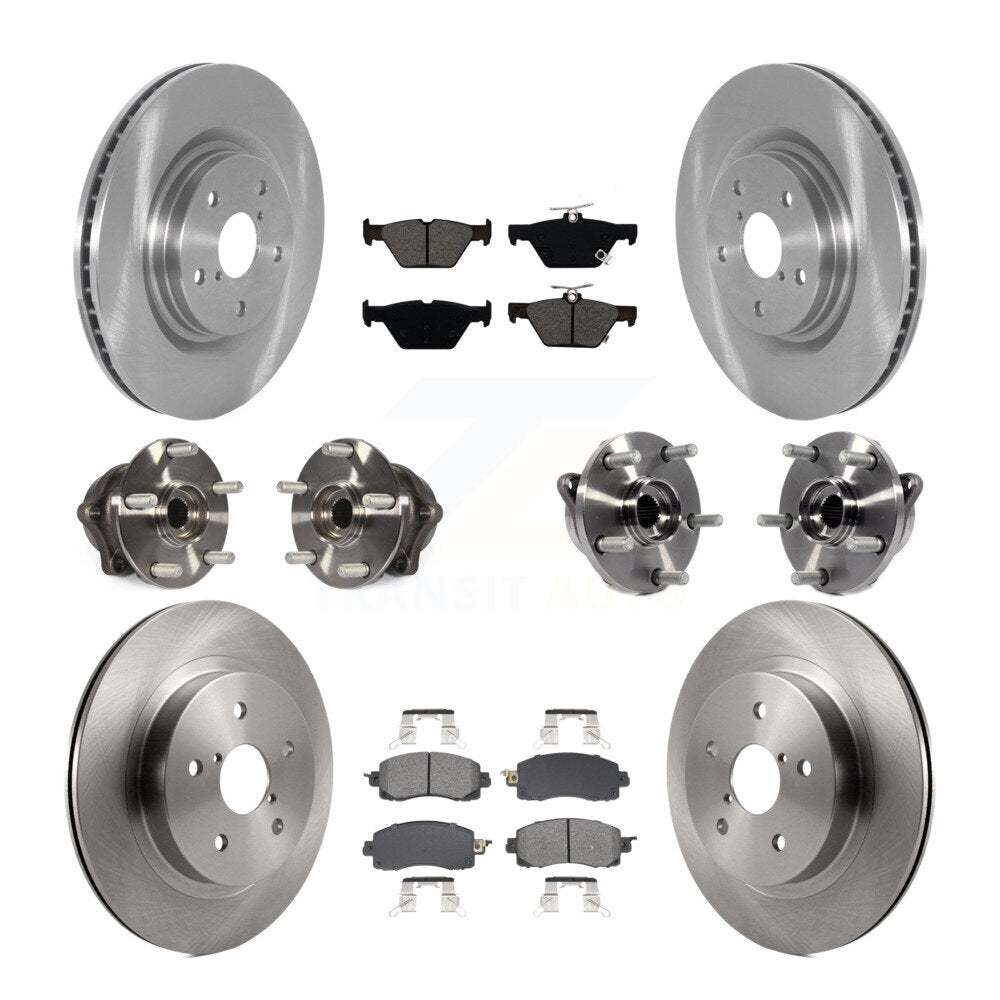 Hub Bearing Disc Brake Rotor Pad Front Rear Kit (10Pc) For Subaru Outback Legacy