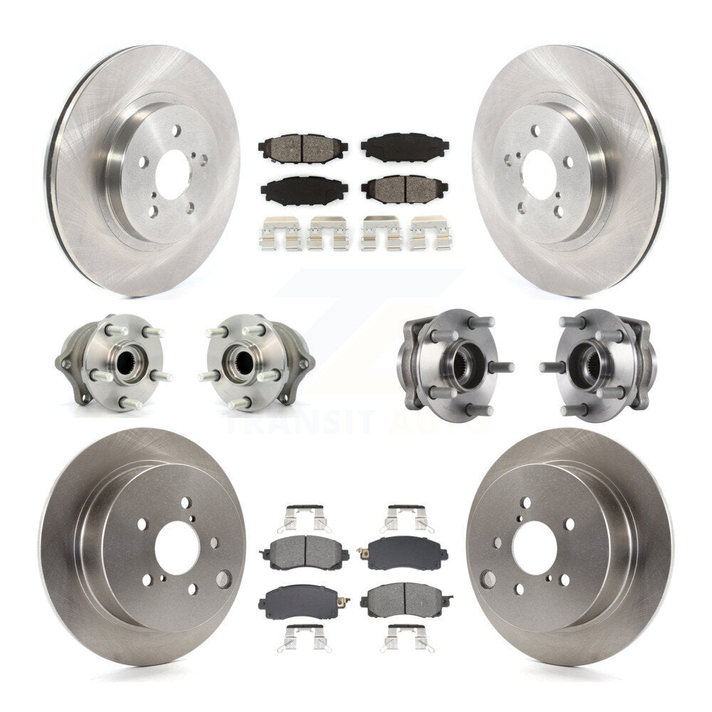 Hub Bearing Disc Brake Rotor And Pads Front Rear Kit (10Pc) For Subaru Crosstrek