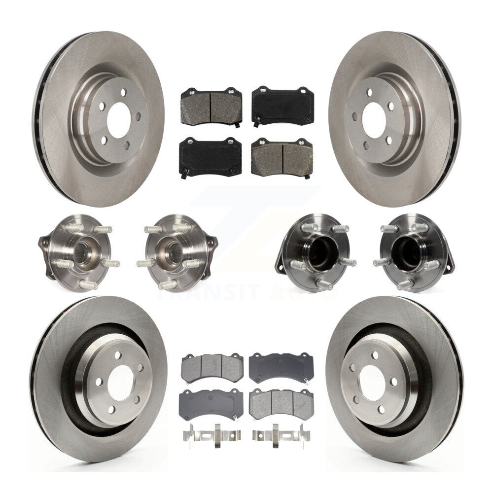 Hub Bearing Brake Rotor & Pad Front Rear Kit (10Pc) For Dodge Challenger Charger