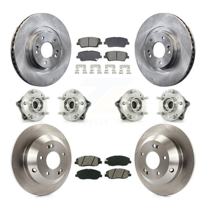 Hub Bearing Disc Brake Rotor & Pad Front Rear Kit (10Pc) For Hyundai Santa Fe XL