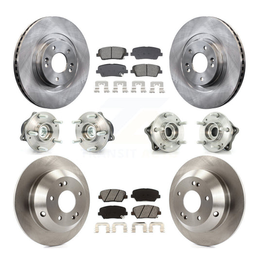 Hub Bearing Brake Rotor Pad Front Rear Kit (10Pc) For Hyundai Santa Fe Sport Kia