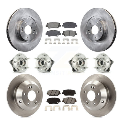 Hub Bearing Brake Rotor Pad Front Rear Kit (10Pc) For Hyundai Santa Fe Sport Kia