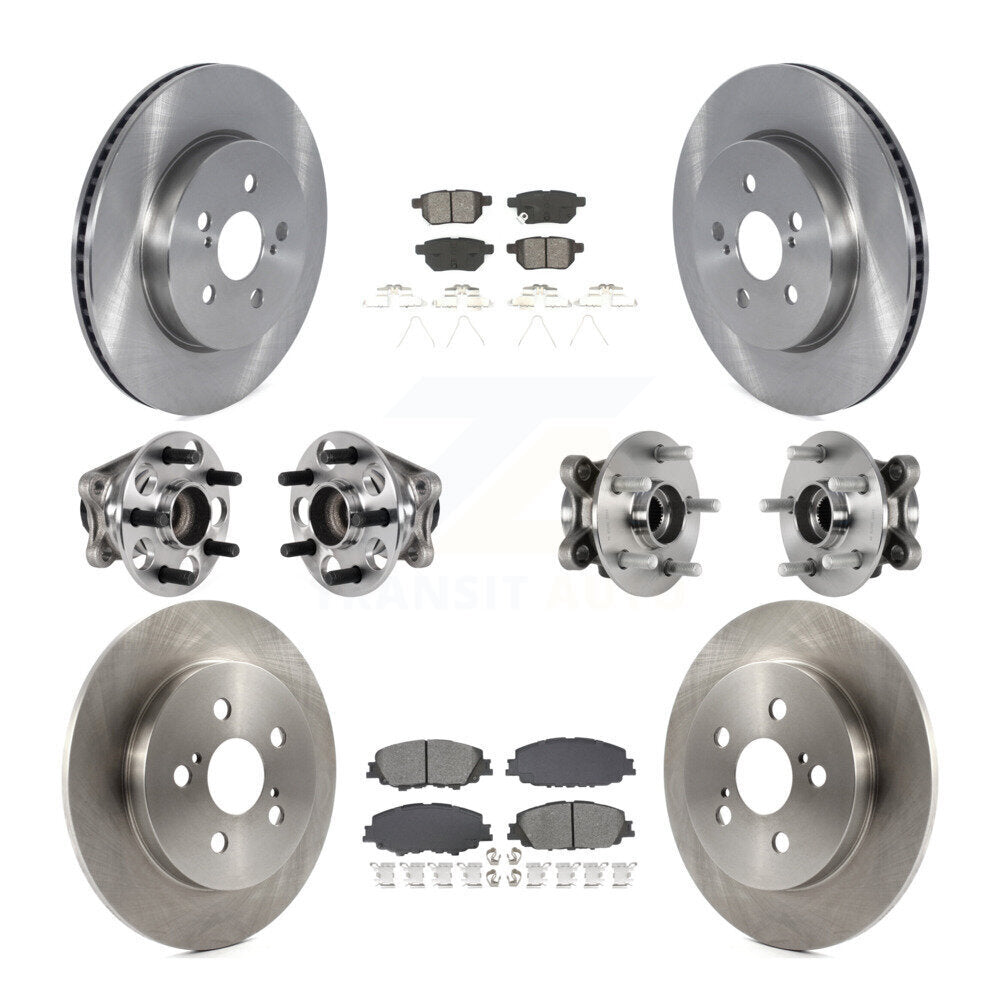 Hub Bearing Brake Rotor & Pad Front Rear Kit (10Pc) For 20-22 Toyota Prius Prime