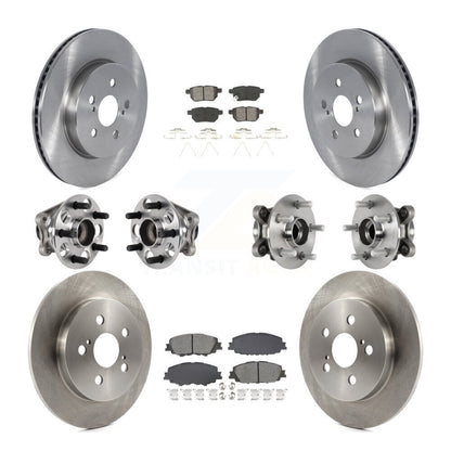 Hub Bearing Brake Rotor & Pad Front Rear Kit (10Pc) For 20-22 Toyota Prius Prime