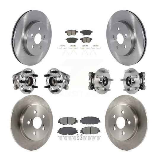 Hub Bearing Brake Rotor & Pad Front Rear Kit (10Pc) For 20-22 Toyota Prius Prime