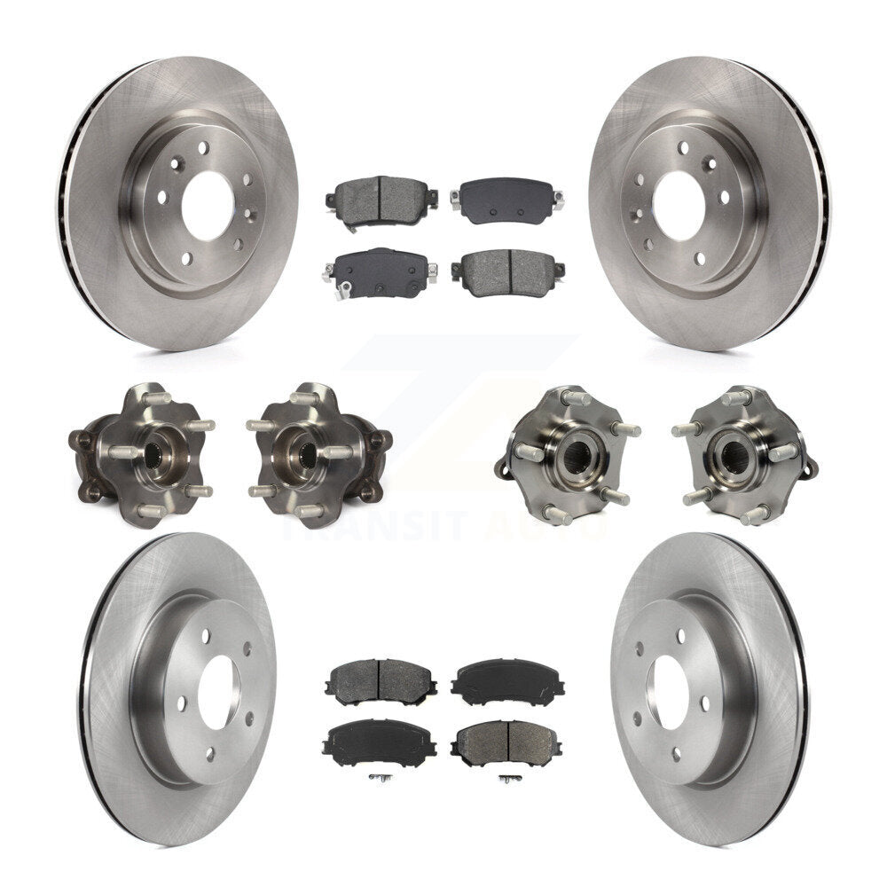 Hub Bearing Brake Rotor Pad Front Rear Kit (10Pc) For Nissan Rogue Sport Qashqai